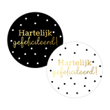 Sluitstickers hartelijk gefeliciteerd - 10 stuks