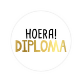 Sluitstickers hoera diploma - 10 stuks