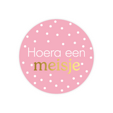 Sluitstickers hoera een meisje - 10 stuks