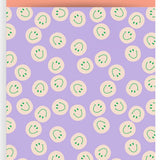 Cadeauzak XL lila smiley - 5 stuks