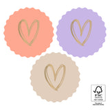 Sluitsticker goud hart pastel - 10 stuks