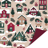 Cadeaupapier winterhuisjes