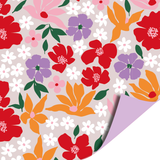 Cadeaupapier bloemen paars