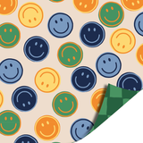 Cadeaupapier smiley blauw