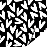 Cadeaupapier hartjes zwart
