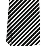 Gift bag (L) zwart met witte lijnen - 5 stuks