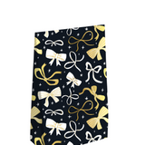 Gift bag strik zwart (M) - 5 stuks