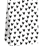 Gift bag (L) wit met zwarte hartjes - 5 stuks