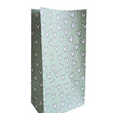 Kraft papieren zakken (L) hartjes mint - 5 stuks