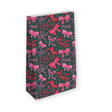 Kraft papieren zakken strik roze (L) - 5 stuks