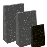 Kraft papieren zakken (S) goud dots - 5 stuks