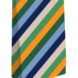 Kraft papieren zakken (L) streep blauw - 5 stuks
