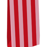 Kraft papieren zakken (L) streep rood - 5 stuks