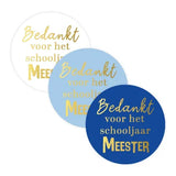Sluitstickers bedankt meester - 10 stuks