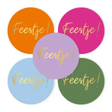 Sluitstickers feestje kleur - 10 stuks