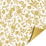 Cadeaupapier bloemen goud