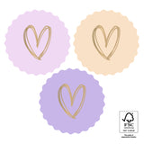 Sluitstickers hartjes pastel - 10 stuks