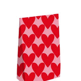 Gift bag (M) hartjes rood - 5 stuks