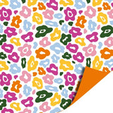 Cadeaupapier bloemen oranje