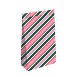 Kraft papieren zakken streep roze (L) - 5 stuks