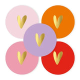 Sluitstickers hartje goud - 10 stuks