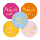 Sluitstickers bedankt voor je bestelling kleur - 10 stuks