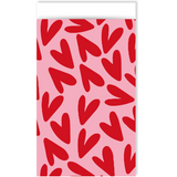 Cadeauzakjes hartjes rood - 5 stuks