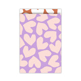 Cadeauzakjes hart lila - 5 stuks