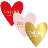 Sluitstickers veel liefs hartjes - 10 stuks