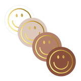 Sluitstickers smiley bruin - 10 stuks