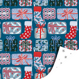 Cadeaupapier cadeautjes blauw