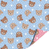 Cadeaupapier beertje roze/blauw