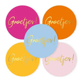 Sluitstickers groetjes - 10 stuks
