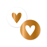 Sluitstickers hartje brons - 10 stuks