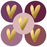 Sluitstickers hartje paars - 10 stuks