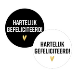 Sluitstickers hartelijk gefeliciteerd hartje - 10 stuks