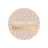 Sluitstickers hoera een tweeling - 10 stuks