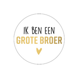 Sluitsticker ik ben een grote broer goud - 10 stuks