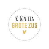 Sluitstickers ik ben een grote zus goud - 10 stuks