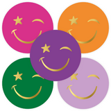 Sluitstickers smiley knipoog - 10 stuks