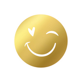 Sluitsticker smiley goud
