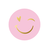 Sluitsticker smiley roze